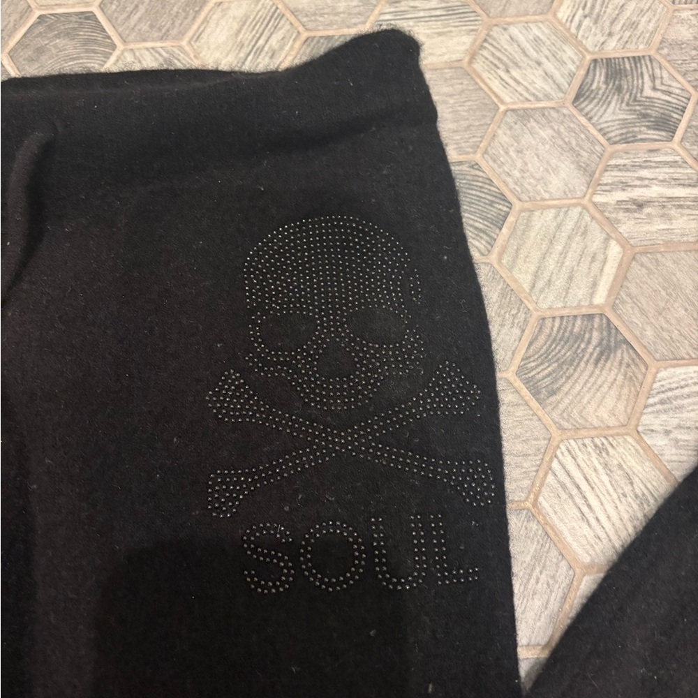 SoulCycle Black Cashmere Joggers with Logo - Picture 3 of 3